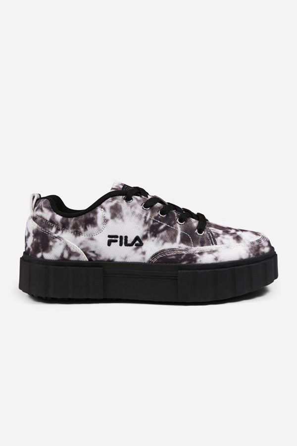 Fila Sandblast Low Dark Tie Dye Women's Trainers Shoes - Black/Black,NZ 249-87635